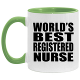 World's Best Registered Nurse - 11oz Accent Mug Green