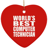 World's Best Computer Technician - Heart Ornament