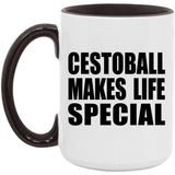 Cestoball Makes Life Special - 15oz Accent Mug Black