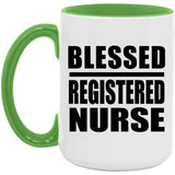 Blessed Registered Nurse - 15oz Accent Mug Green