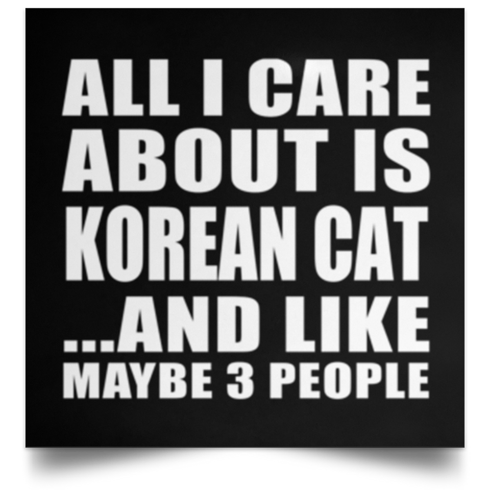 All I Care About Is Korean Cat - Poster Square