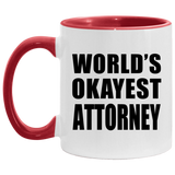 World's Okayest Attorney - 11oz Accent Mug Red