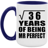 6th Anniversary Square Root of 36 Years of Mr Perfect - 15oz Accent Mug Purple