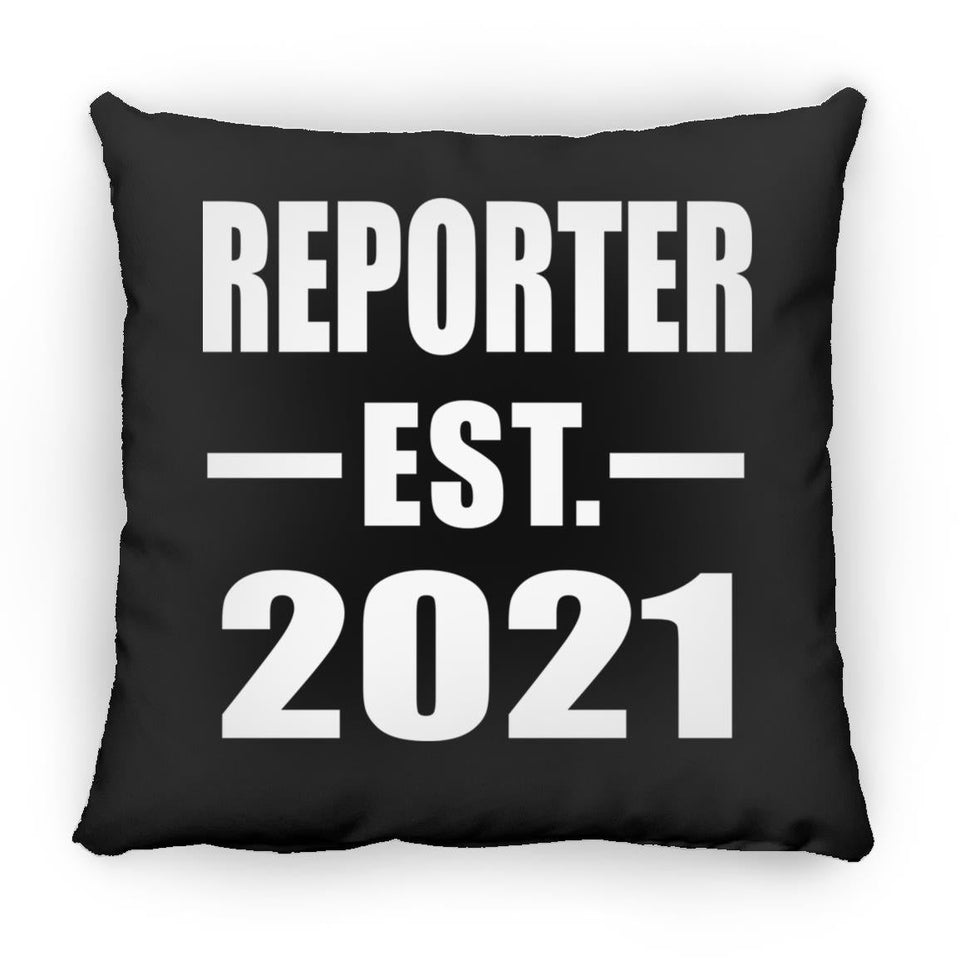 Reporter Established EST. 2021 - Throw Pillow Black
