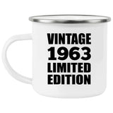 61st Birthday Vintage 1963 Limited Edition - 12oz Camping Mug