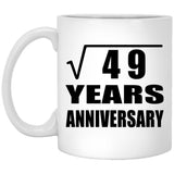 7th Anniversary Square Root of 49 Years Anniversary - 11oz Coffee Mug