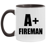 A+ Fireman - 11oz Accent Mug Black