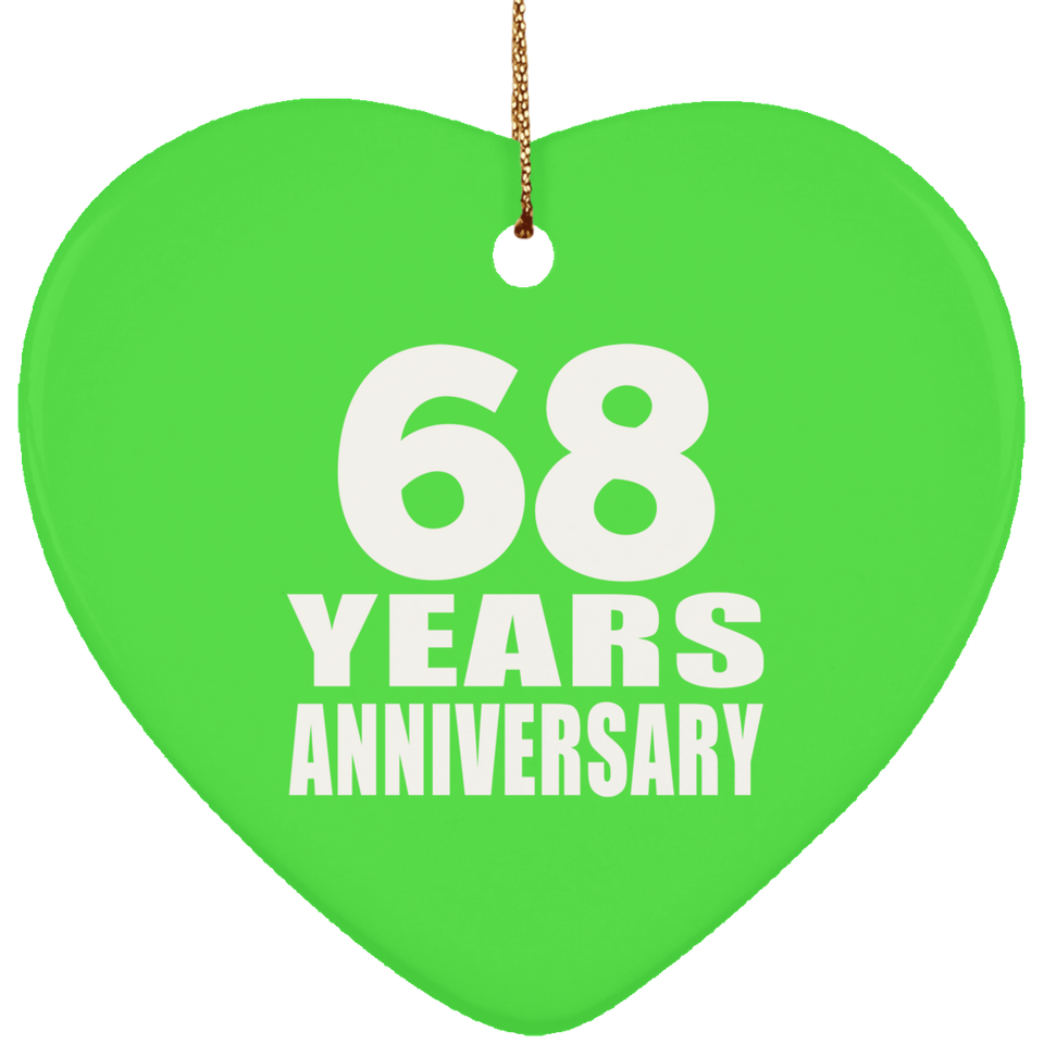 68th Anniversary 68 Years - Heart Ornament