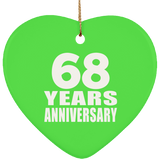 68th Anniversary 68 Years - Heart Ornament