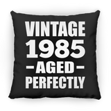 39th Birthday Vintage 1985 Aged Perfectly - Throw Pillow Black