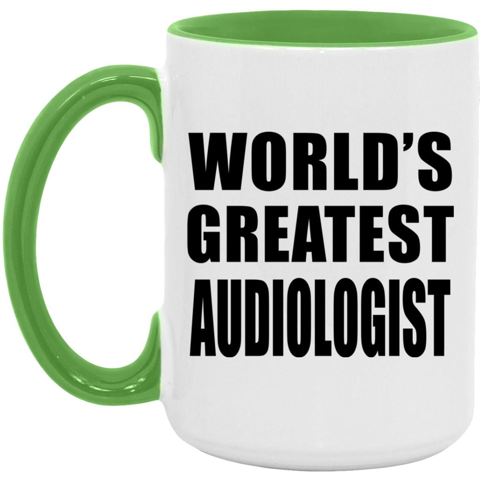 World's Greatest Audiologist - 15oz Accent Mug Green