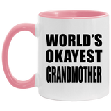 World's Okayest Grandmother - 11oz Accent Mug Pink