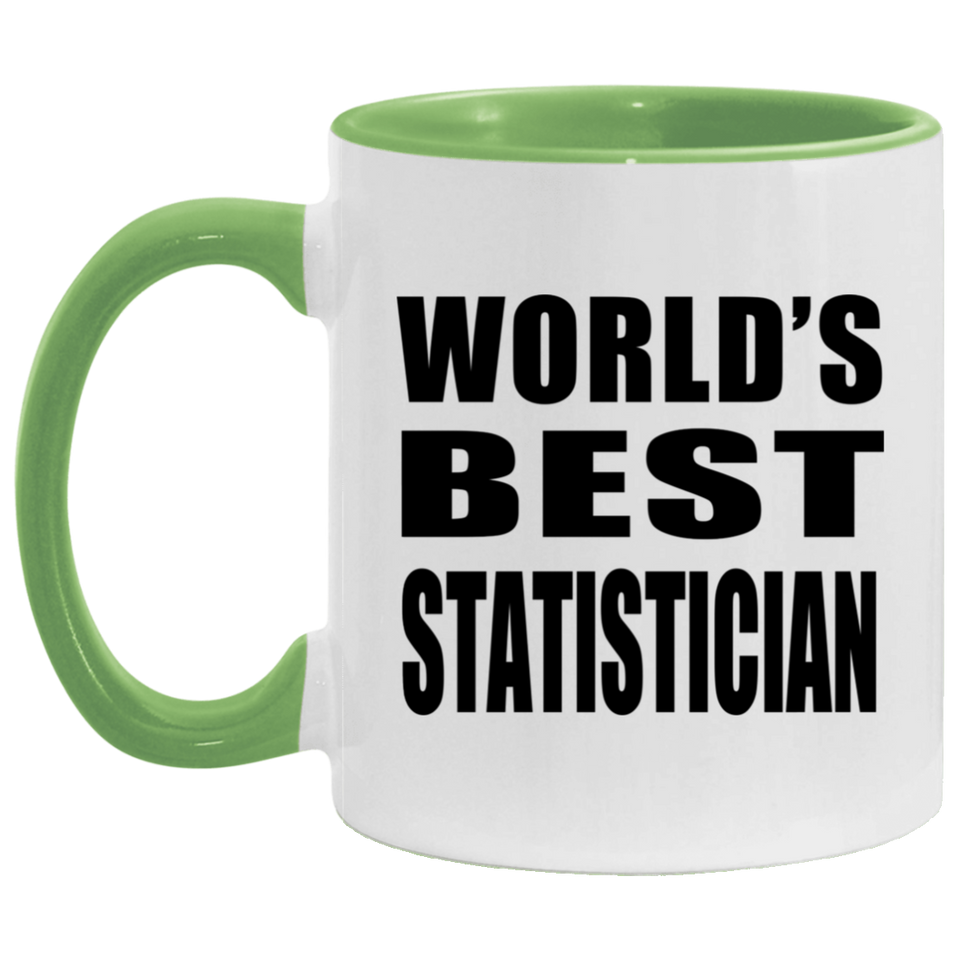 World's Best Statistician - 11oz Accent Mug Green