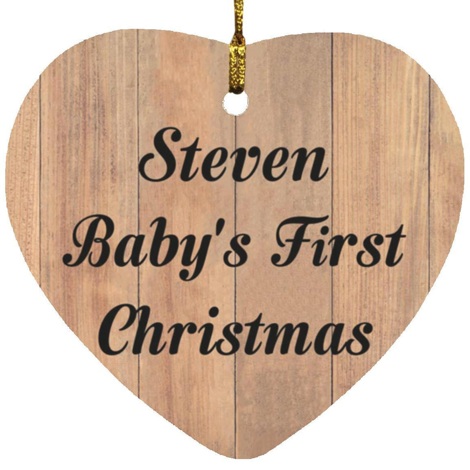 Steven Baby's First Christmas - Heart Ornament C
