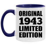 81st Birthday Original 1943 Limited Edition - 11oz Accent Mug Purple