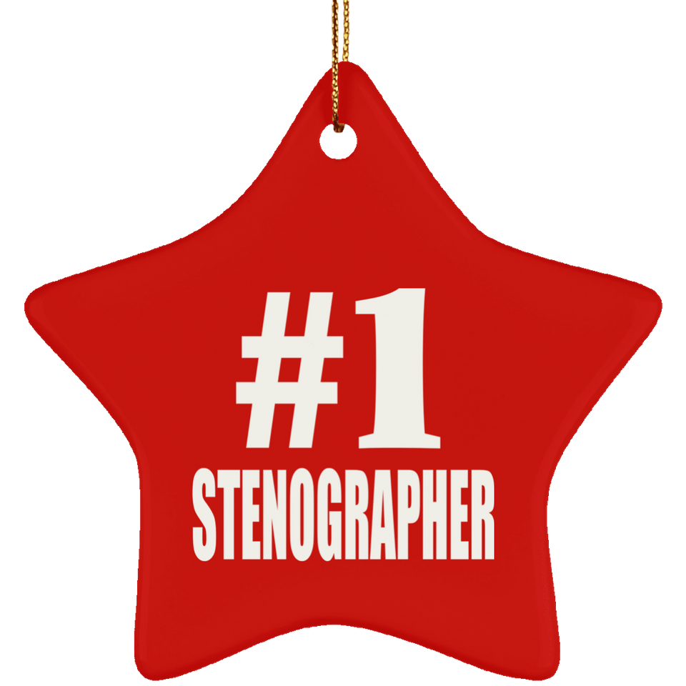 Number One #1 Stenographer - Star Ornament
