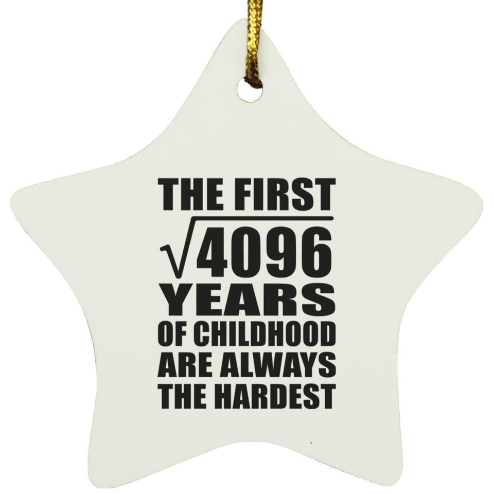 64th Birthday Square Root of 4096 Years of Childhood - Star Ornament