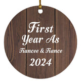 First Year As Fiancee & Fiance 2024 - Circle Ornament D