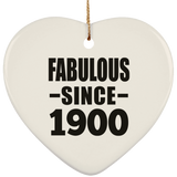 124th Birthday Fabulous Since 1900 - Heart Ornament