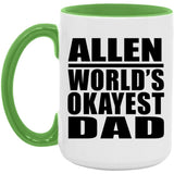 Allen World's Okayest Dad - 15oz Accent Mug Green