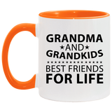 Grandma and Grandkids, Best Friends For Life - 11oz Accent Mug Orange