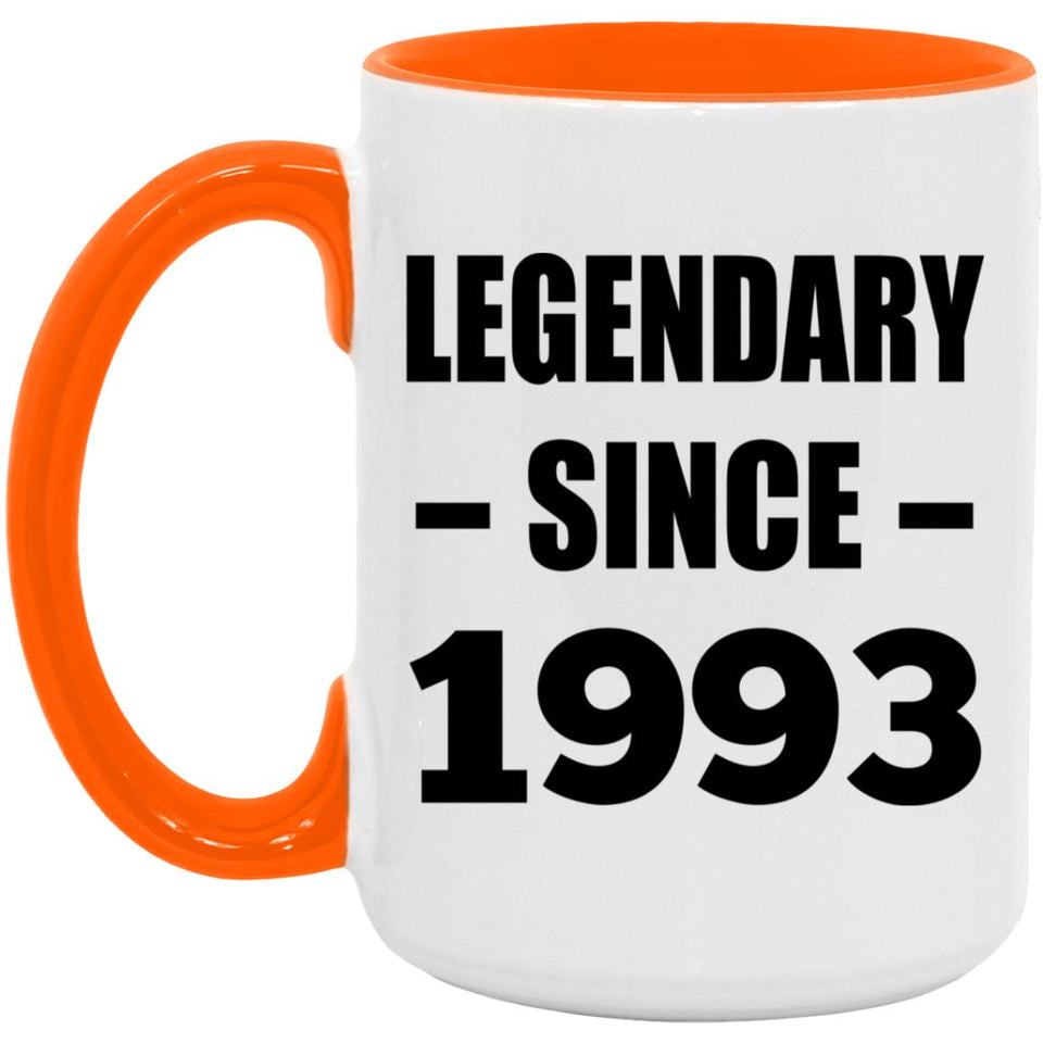 31st Birthday Legendary Since 1993 - 15oz Accent Mug Orange