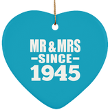79th Anniversary Mr & Mrs Since 1945 - Heart Ornament