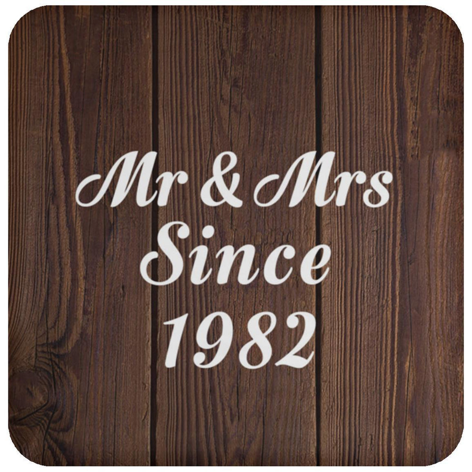42nd Anniversary Mr & Mrs Since 1982 - Drink Coaster D