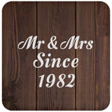42nd Anniversary Mr & Mrs Since 1982 - Drink Coaster D