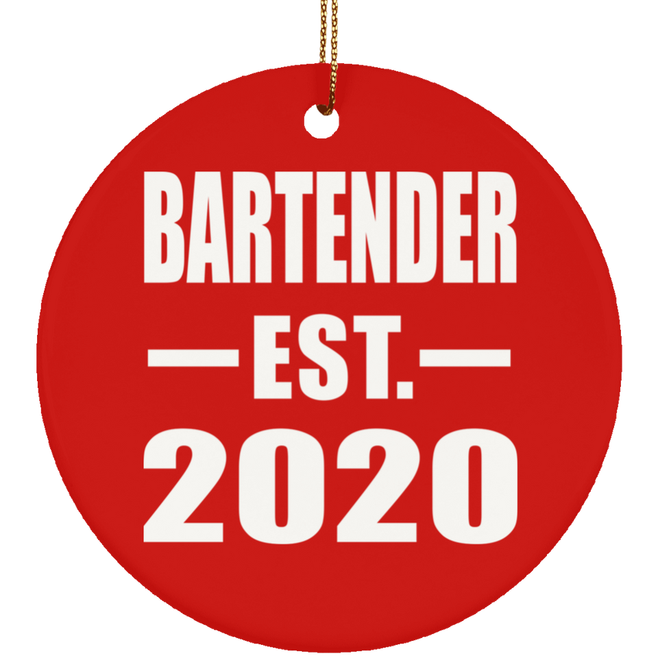 Bartender Established EST. 2020 - Circle Ornament