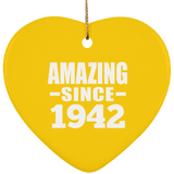 82nd Birthday Amazing Since 1942 - Heart Ornament