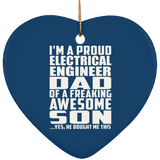 Proud Electrical Engineer Dad Of Awesome Son - Heart Ornament