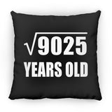 95th Birthday Square Root of 9025 Years Old - Throw Pillow Black