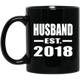 Husband Established EST. 2018 - 11 Oz Coffee Mug Black