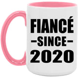 Fiance Since 2020 - 15oz Accent Mug Pink