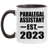 Paralegal Assistant Established EST. 2023 - 11oz Accent Mug Black