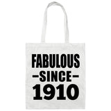 114th Birthday Fabulous Since 1910 - Tote Bag White