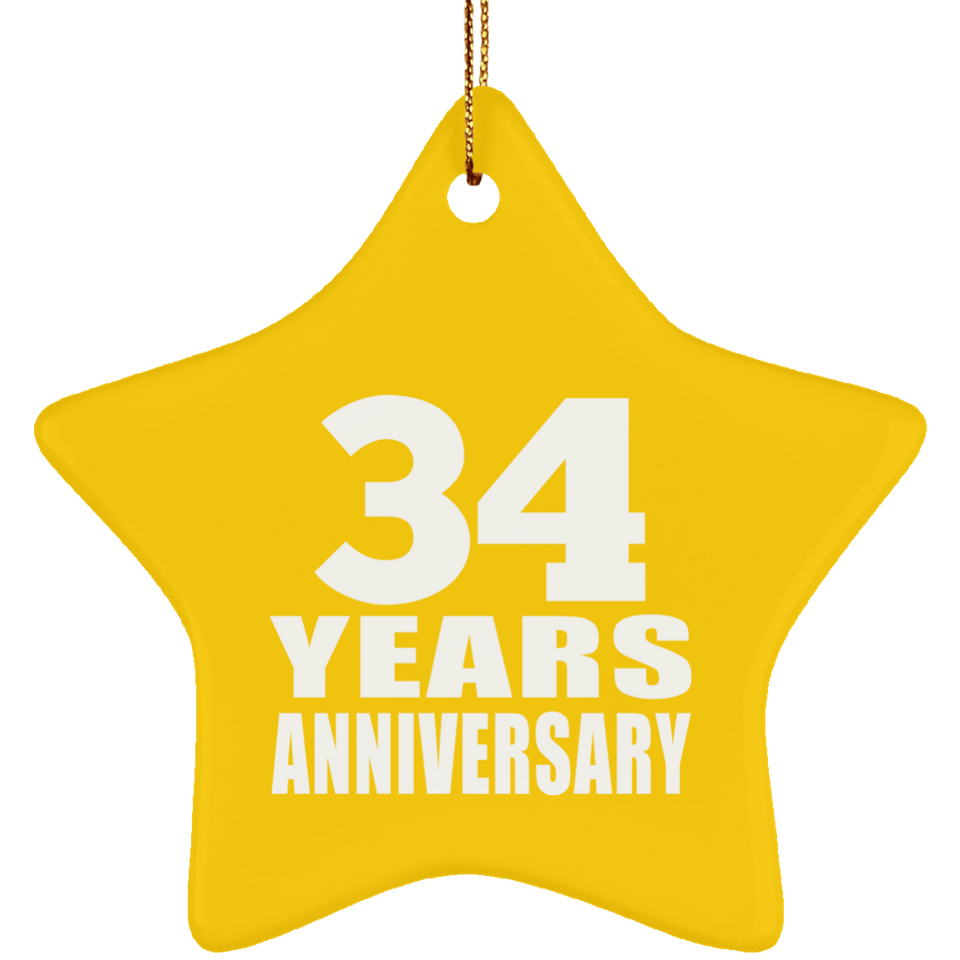 34th Anniversary 34 Years - Star Ornament