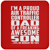 Proud Air Traffic Controller Dad Of Awesome Son - Drink Coaster