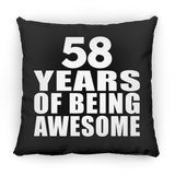 58th Birthday 58 Years Of Being Awesome - Throw Pillow Black