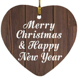 Merry Christmas & Happy New Year - Heart Ornament D