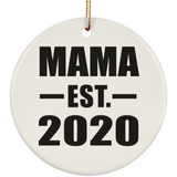Mama Established EST. 2020 - Circle Ornament