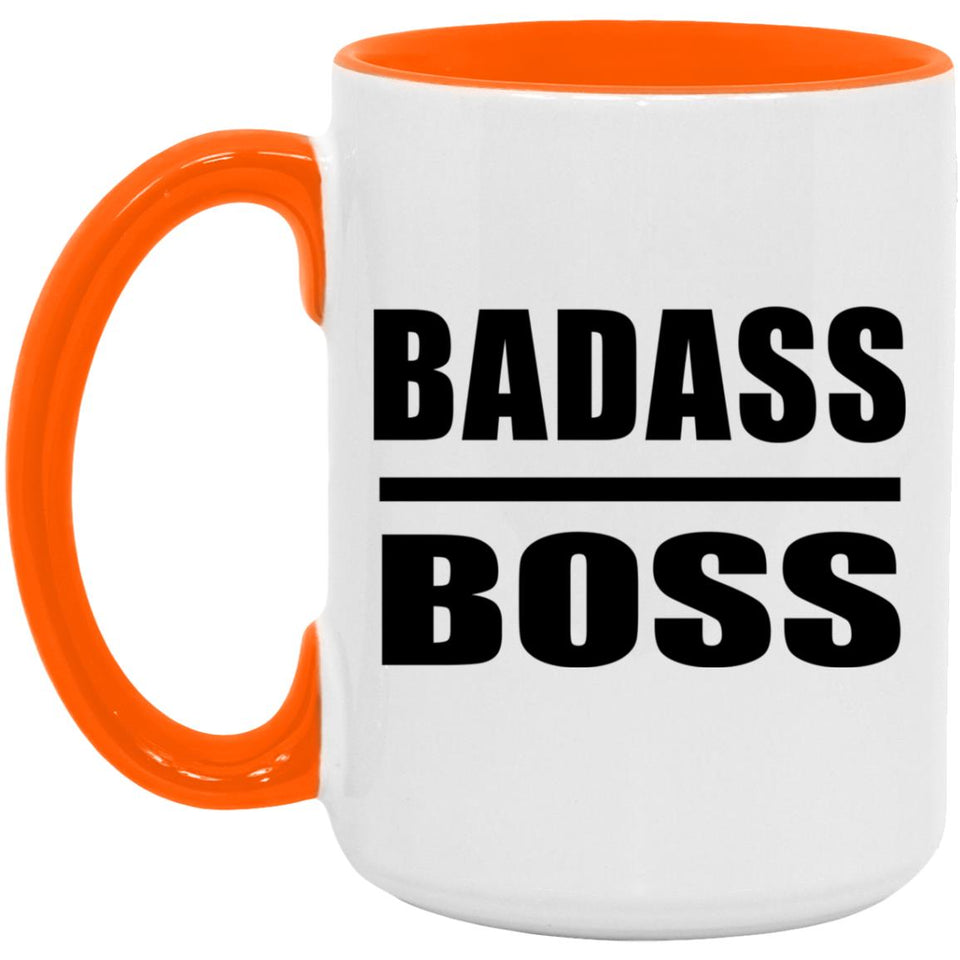 Badass Boss - 15oz Accent Mug Orange