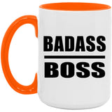 Badass Boss - 15oz Accent Mug Orange