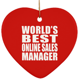 World's Best Online Sales Manager - Heart Ornament