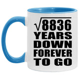 94th Anniversary Square Root of 8836 Years Down Forever To Go - 11oz Accent Mug Blue