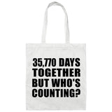 98th Anniversary 35,770 Days Together Who's Counting - Tote Bag White