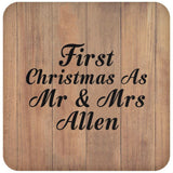 First Christmas As Mr & Mrs Allen - Drink Coaster C