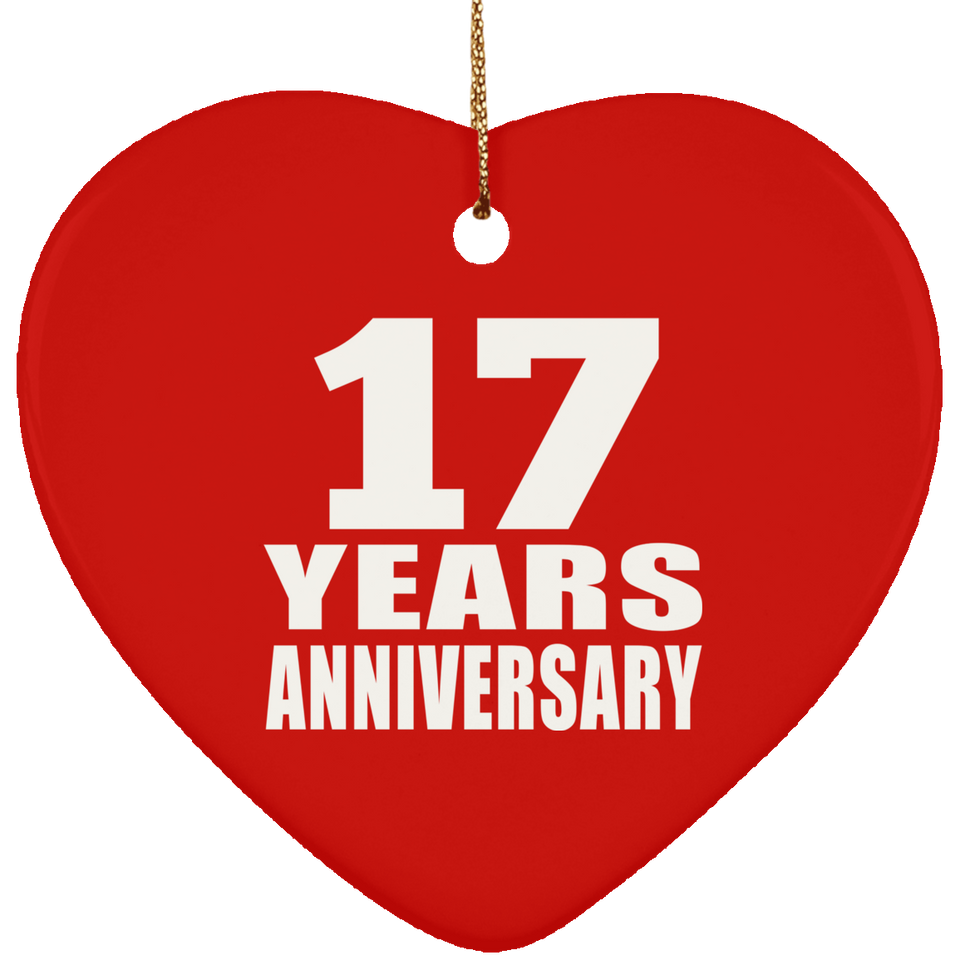 17th Anniversary 17 Years - Heart Ornament