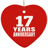 17th Anniversary 17 Years - Heart Ornament